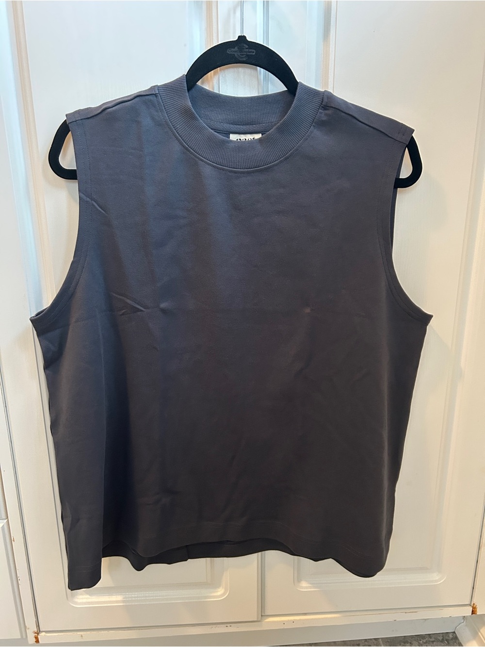 Pact Organic Airplane Mock Neck Shell - Steel Blue.